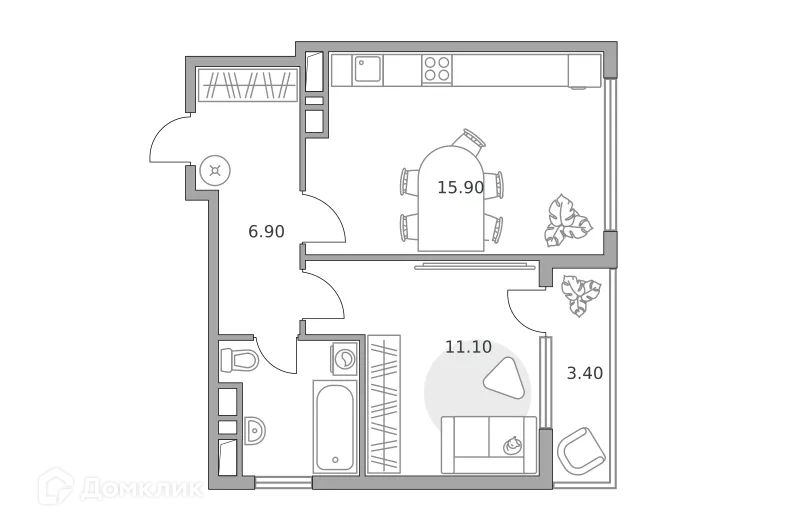 Фото квартиры в ЖК «Бригантина»