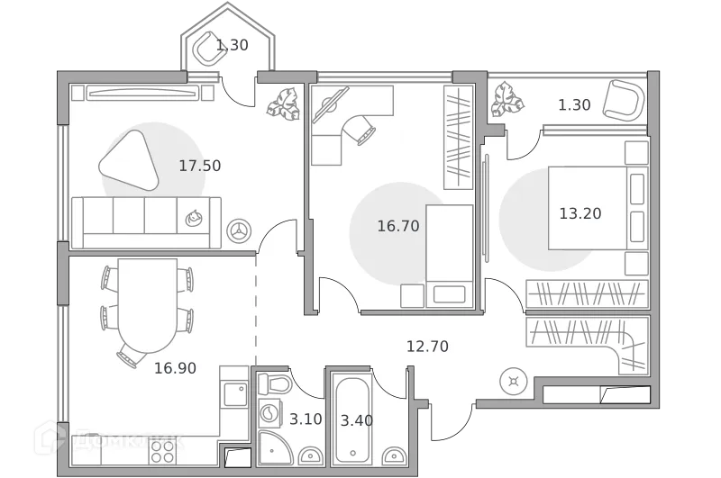 Фото квартиры в ЖК «Бригантина»