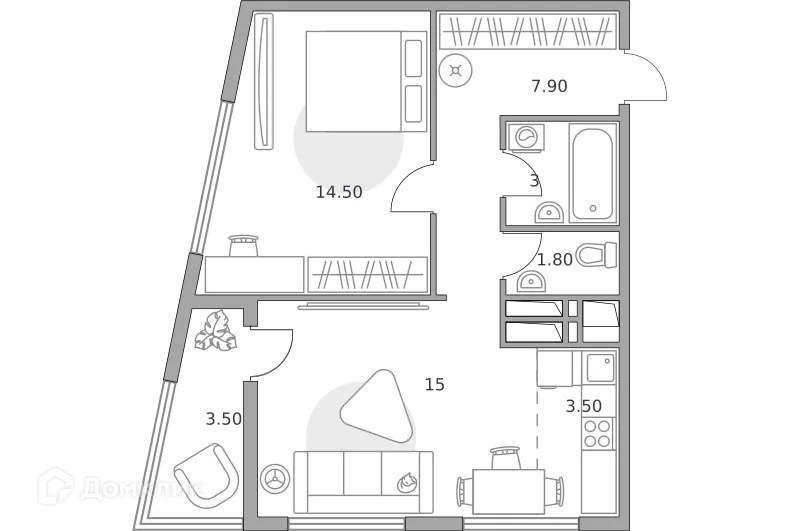 Фото квартиры в ЖК «Бригантина»