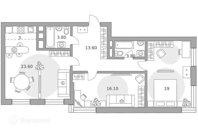 Фото квартиры в ЖК «Бригантина»