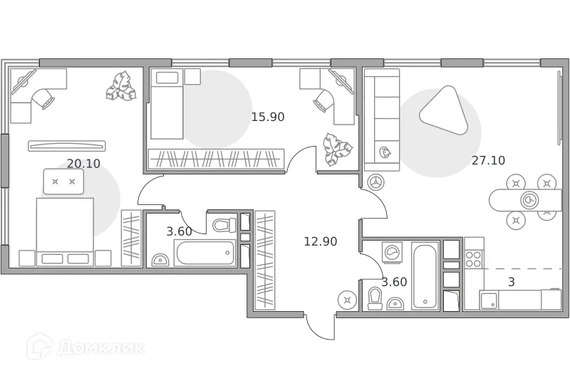 Фото квартиры в ЖК «Бригантина»