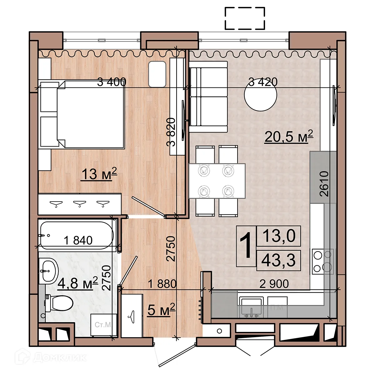 Фото квартиры в ЖК Гранд комфорт