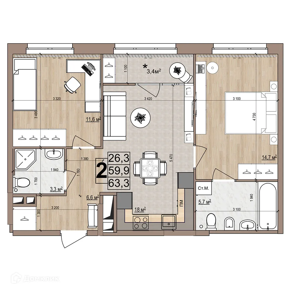 Фото квартиры в ЖК Гранд комфорт