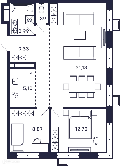 Фото квартиры в ЖК Квартал "Тетрис"