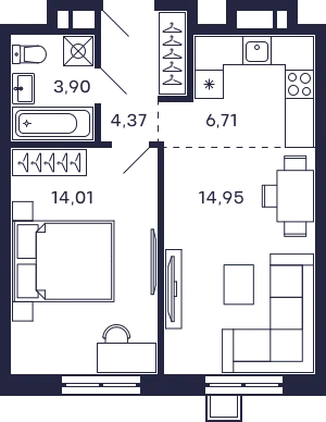 Фото квартиры в ЖК Квартал "Тетрис"