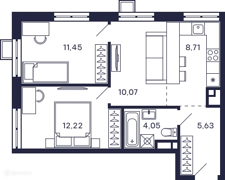 Фото квартиры в ЖК Квартал "Тетрис"