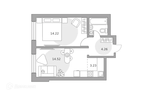 Планировка 2 комн. в ЖК «Ильинойс»