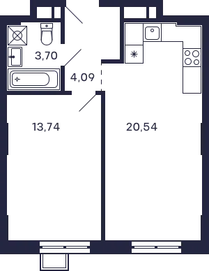 Фото квартиры в ЖК Квартал "Тетрис"