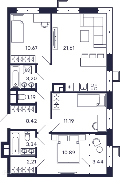 Фото квартиры в ЖК Квартал "Тетрис"