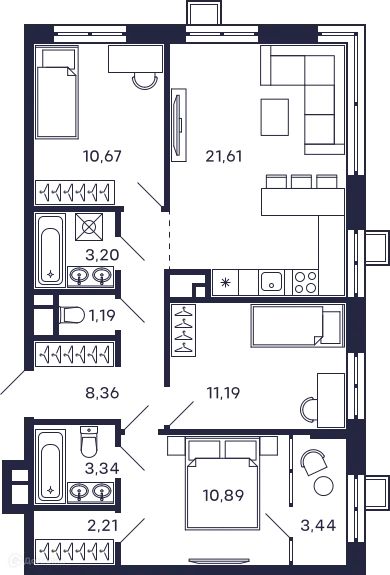 Фото квартиры в ЖК Квартал "Тетрис"
