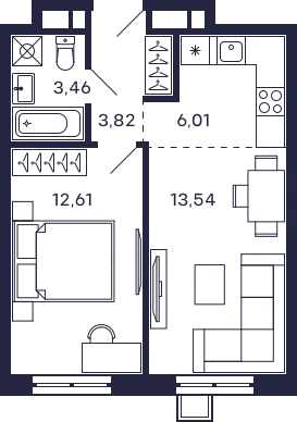 Фото квартиры в ЖК Квартал "Тетрис"