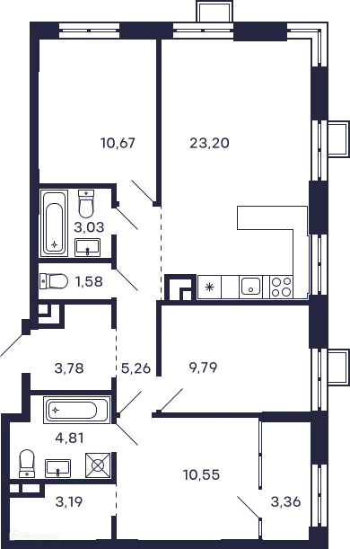 Фото квартиры в ЖК Квартал "Тетрис"