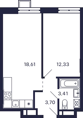 Фото квартиры в ЖК Квартал "Тетрис"
