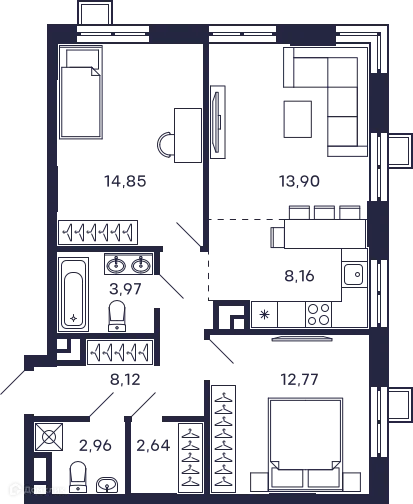 Фото квартиры в ЖК Квартал "Тетрис"