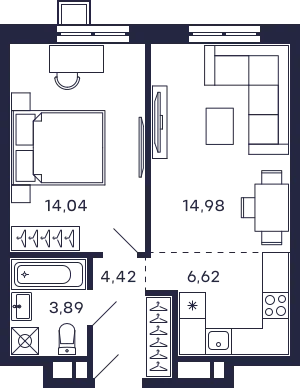Фото квартиры в ЖК Квартал "Тетрис"