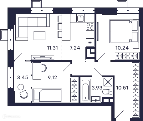 Фото квартиры в ЖК Квартал "Тетрис"