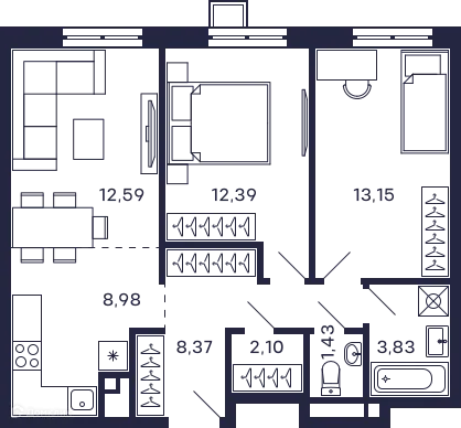 Фото квартиры в ЖК Квартал "Тетрис"