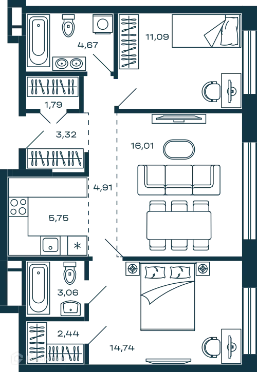 Фото квартиры в ЖК Жилой дом М-5