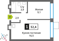 Фото квартиры в ЖК Никольский квартал Отрада