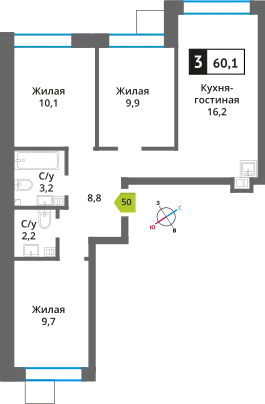 Фото квартиры в ЖК Никольский квартал Отрада
