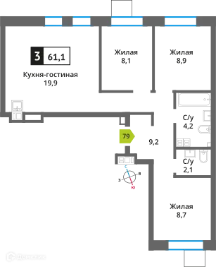 Фото квартиры в ЖК Никольский квартал Отрада