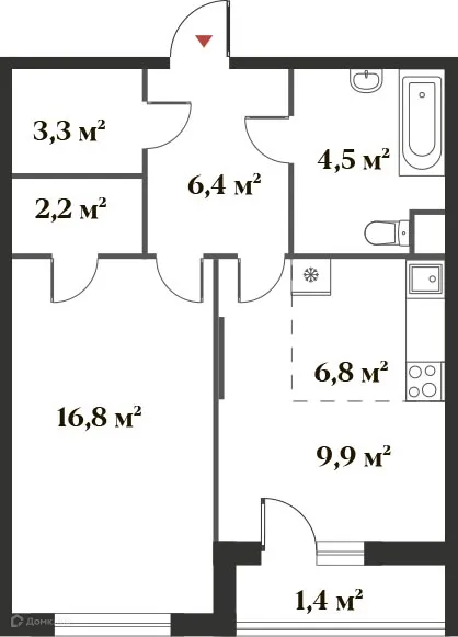Планировка 2 комн. в ЖК 8 Клёнов (миниполис 8 Клёнов)
