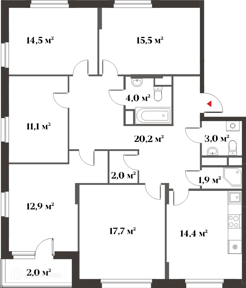 Фото квартиры в ЖК 8 Клёнов (миниполис 8 Клёнов)