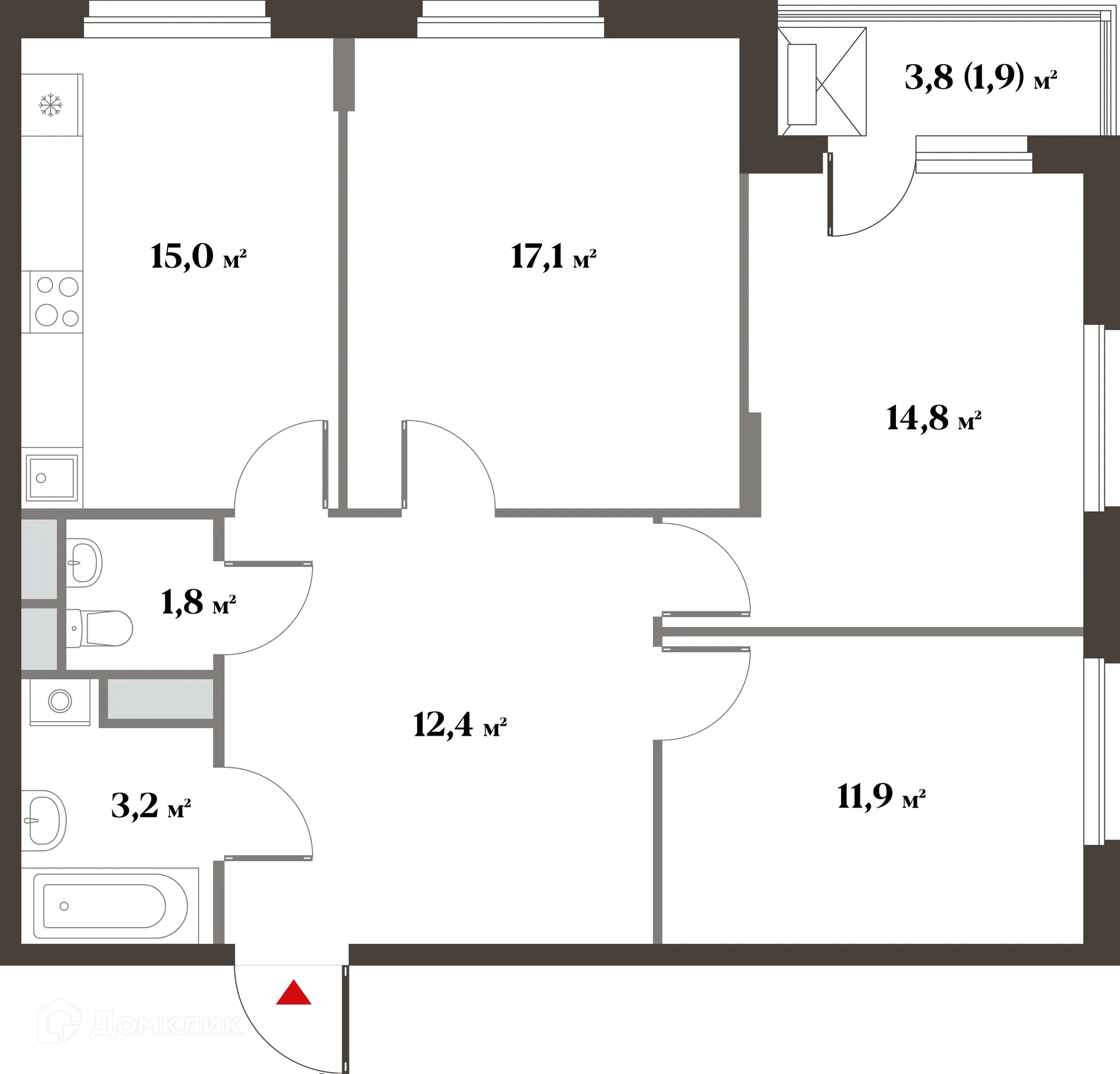 Фото квартиры в ЖК 8 Клёнов (миниполис 8 Клёнов)