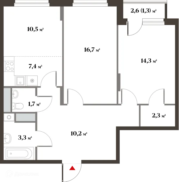 Планировка 3 комн. в ЖК 8 Клёнов (миниполис 8 Клёнов)