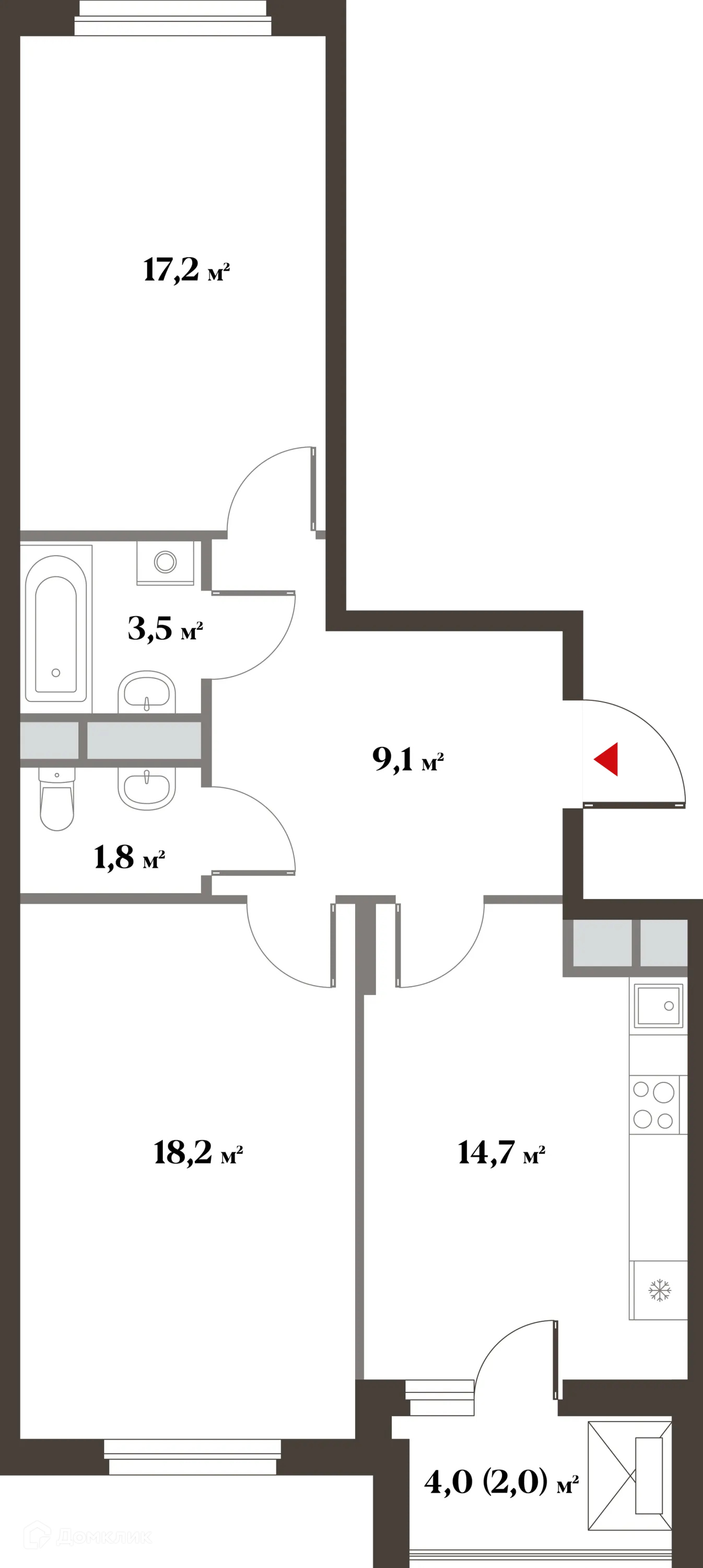 Фото квартиры в ЖК 8 Клёнов (миниполис 8 Клёнов)