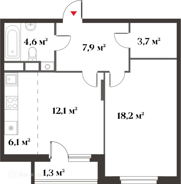 Планировка 2 комн. в ЖК 8 Клёнов (миниполис 8 Клёнов)