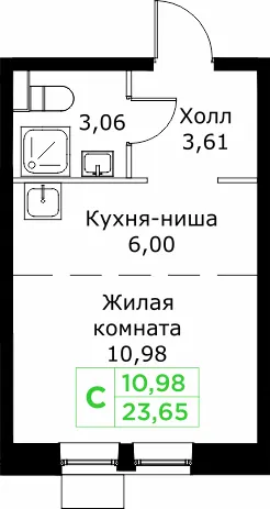 Планировка Студия в ЖК КИТ 2