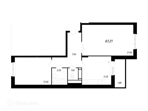 Планировка 2 комн. в ЖК Школьный
