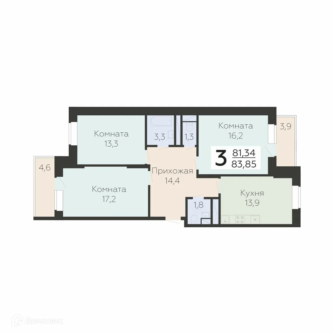 Фото квартиры в ЖК Арт-квартал "Онегин"