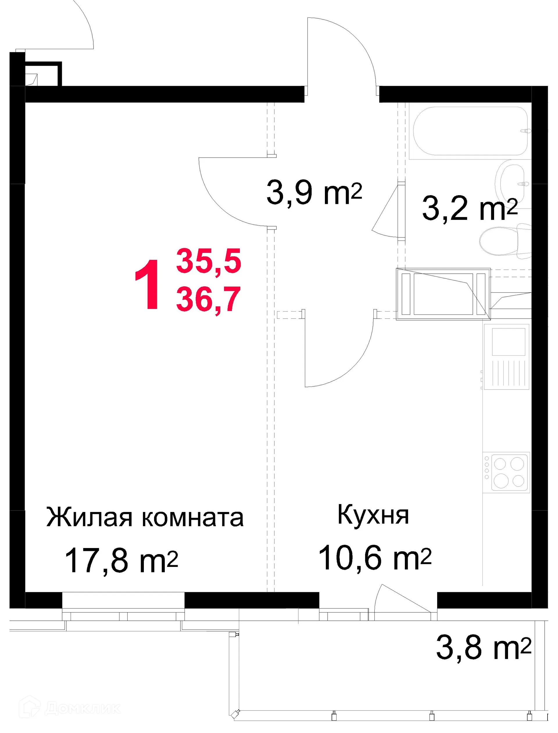 Фото квартиры в ЖК "Красная Горка"