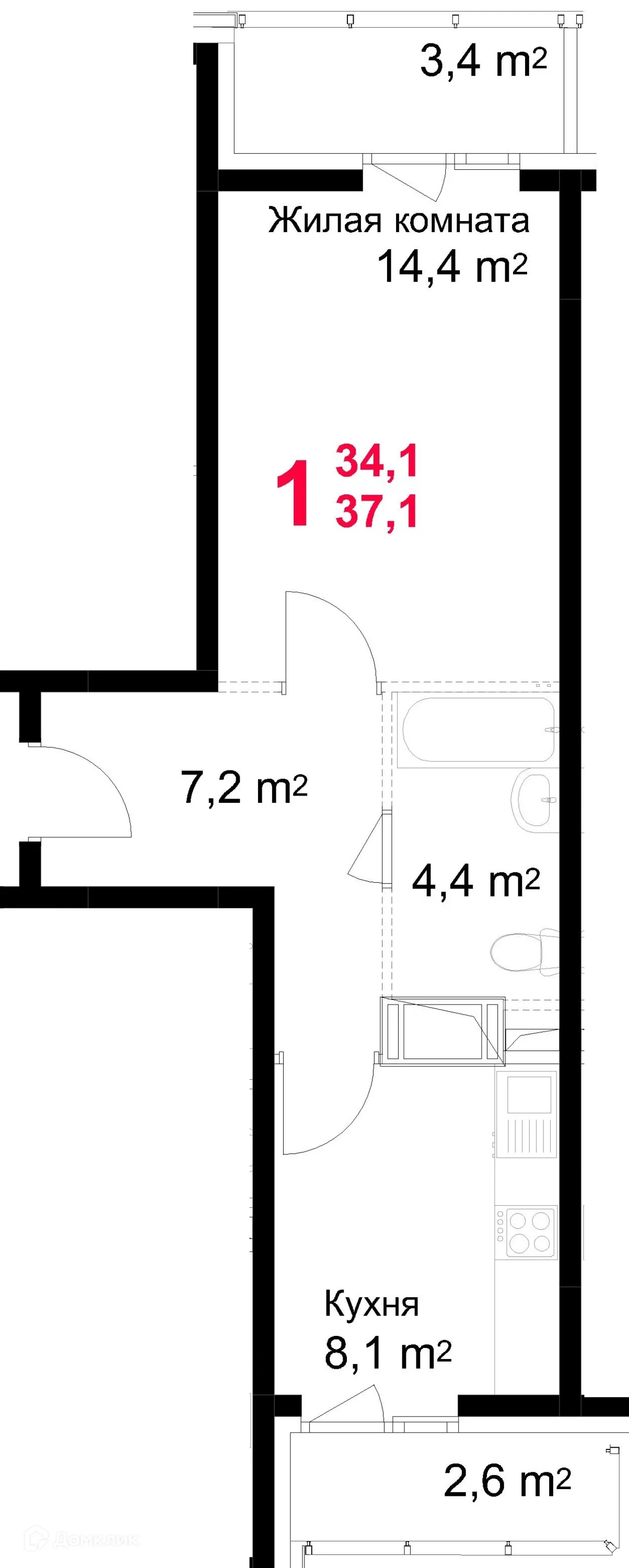 Фото квартиры в ЖК "Красная Горка"