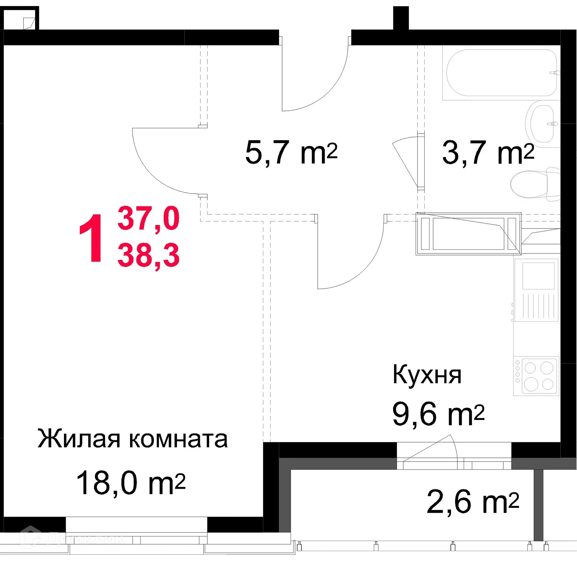 Фото квартиры в ЖК "Красная Горка"