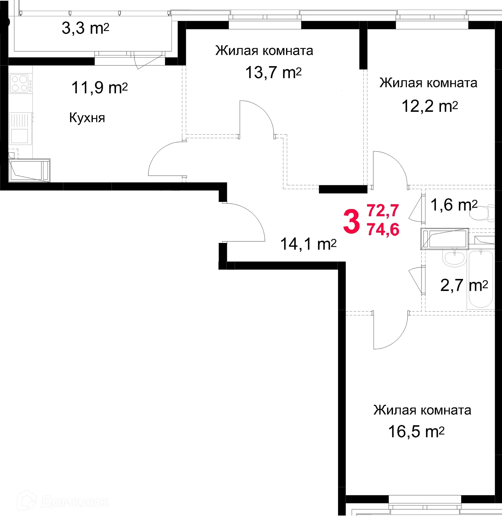 Фото квартиры в ЖК "Красная Горка"