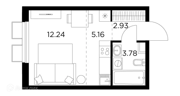 Планировка Студия в ЖК Новое Пушкино