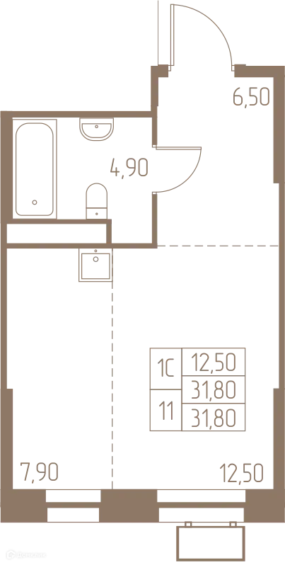 Планировка Студия в ЖК Фабрикант