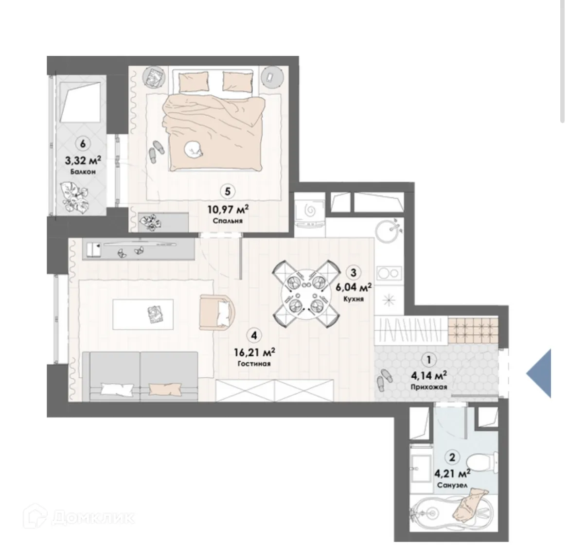 Фото квартиры в ЖК Триумф