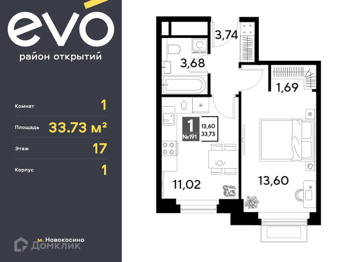 Фото квартиры в ЖК EVO (Эво)