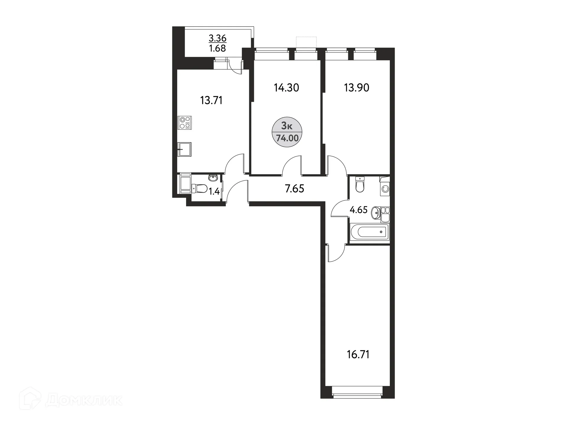 Фото квартиры в ЖК Дом на Сиреневой