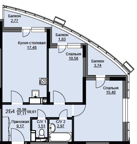 Фото квартиры в ЖК "Соболевка"