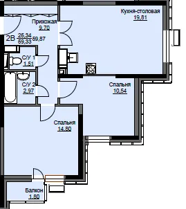Фото квартиры в ЖК "Соболевка"