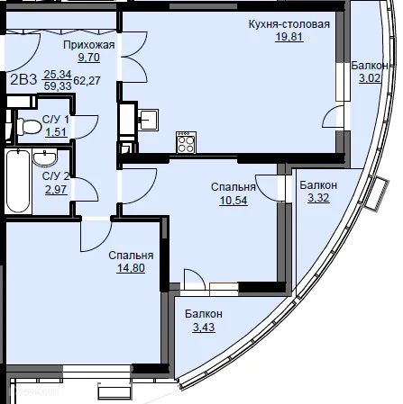 Фото квартиры в ЖК "Соболевка"