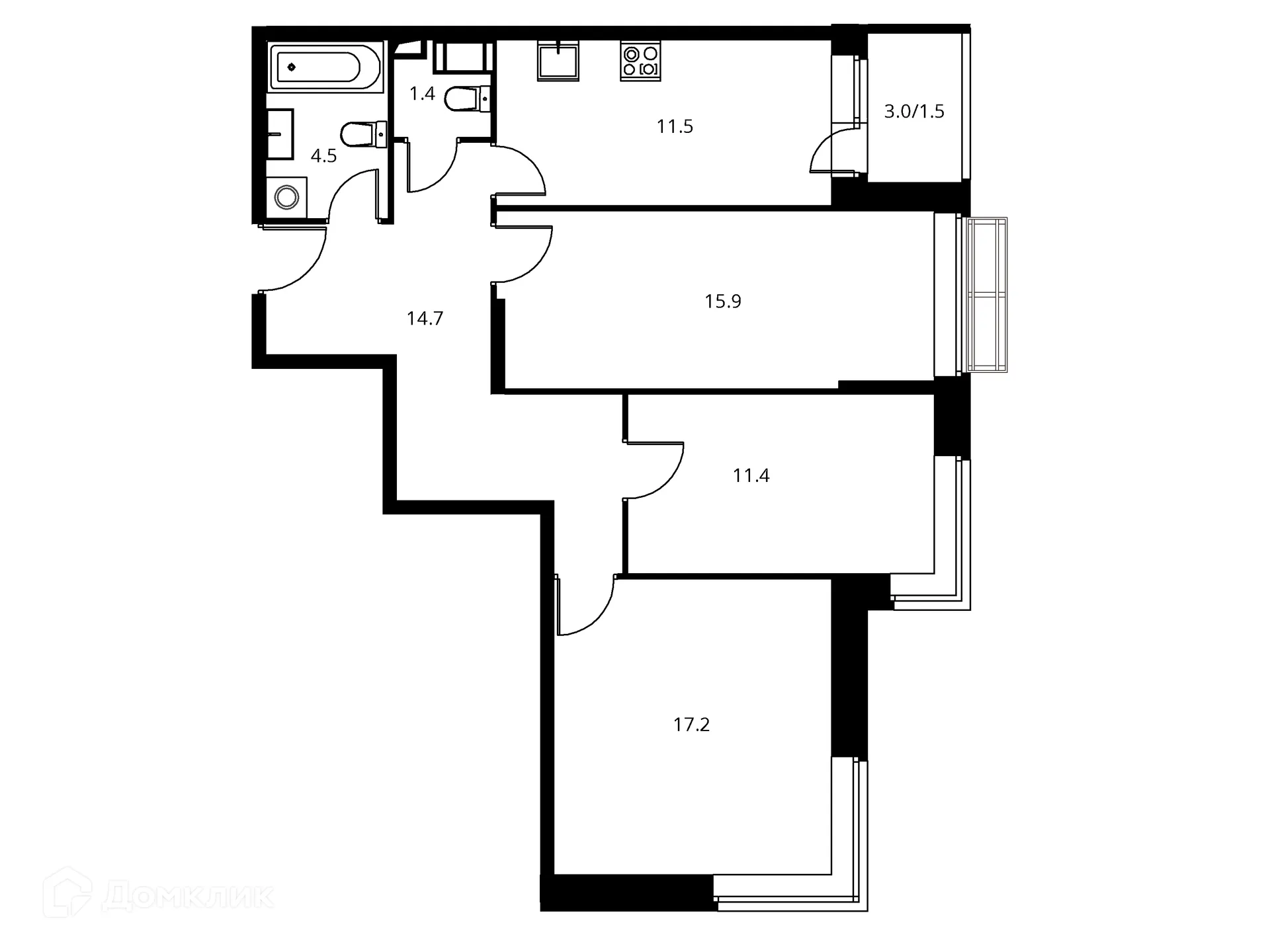 Фото квартиры в ЖК Солнечный парк
