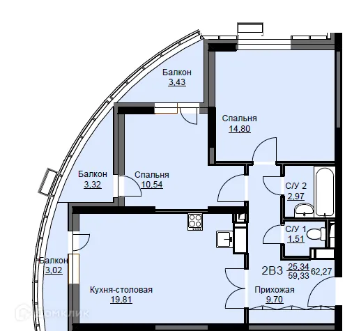 Фото квартиры в ЖК "Соболевка"