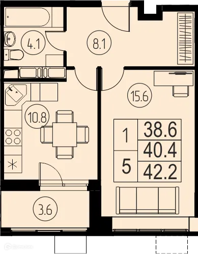 Фото квартиры в ЖК "Ривер Парк"