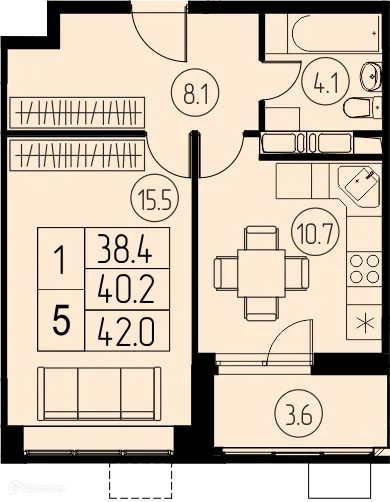 Фото квартиры в ЖК "Ривер Парк"